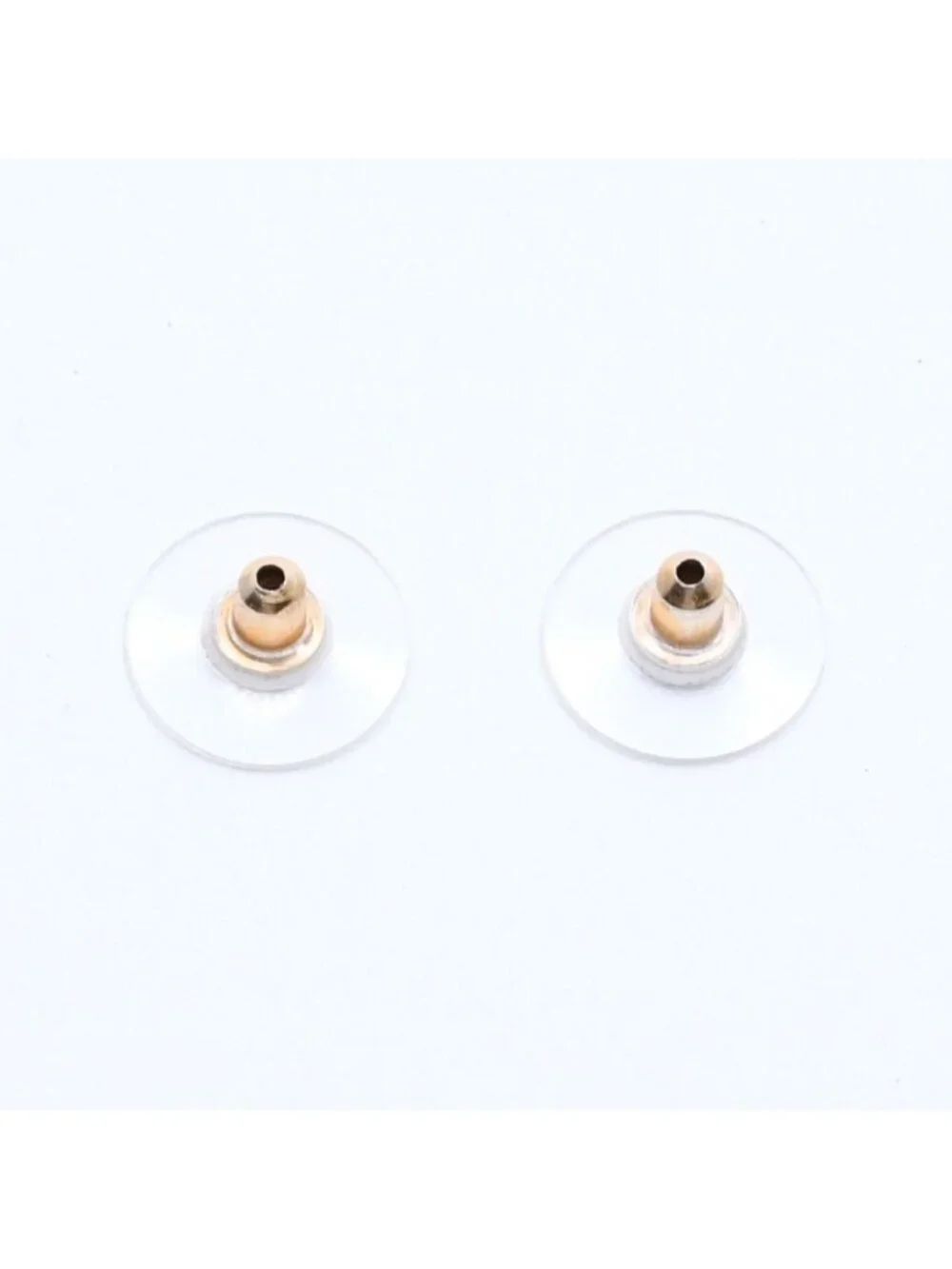 Chanel Earrings CC Logo Button Purple Glitter Silver Metal Resin